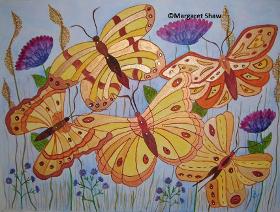 Five Golden Butterflies